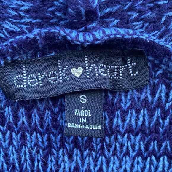 Derek Heart Blue Knit Cardigan Sweater Open Front. Size Small.  VGUC! - Picture 3 of 5